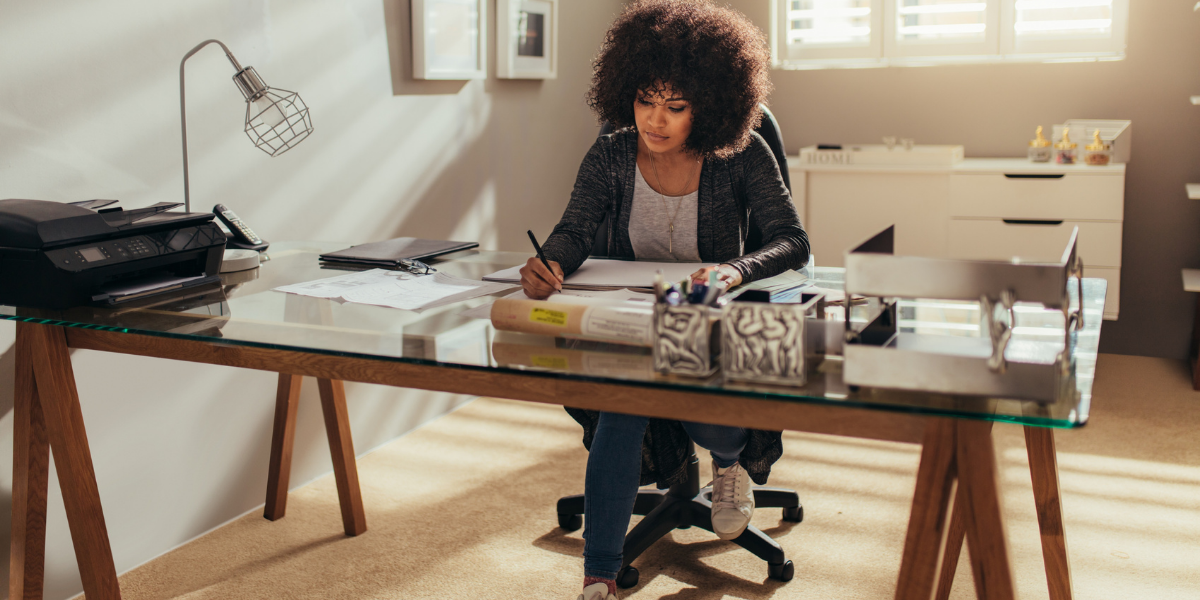 person working at home